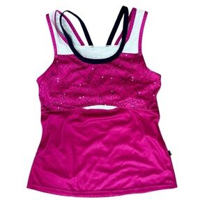 Louis Garneau Shape Sens Size Small Pink Athletic Cycling Tank Top Triathlon